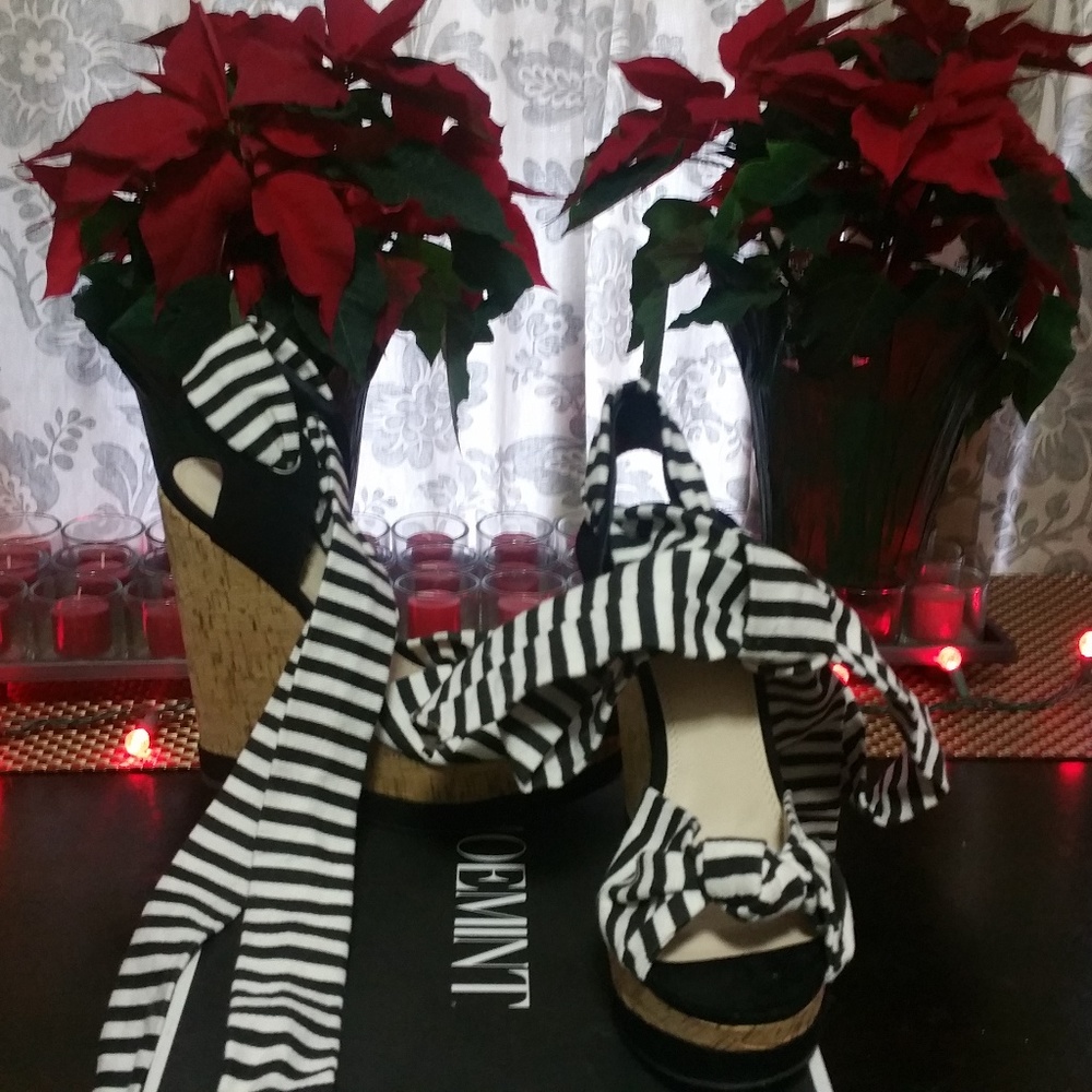 Ankle Tie  Peep-Toe Wedges